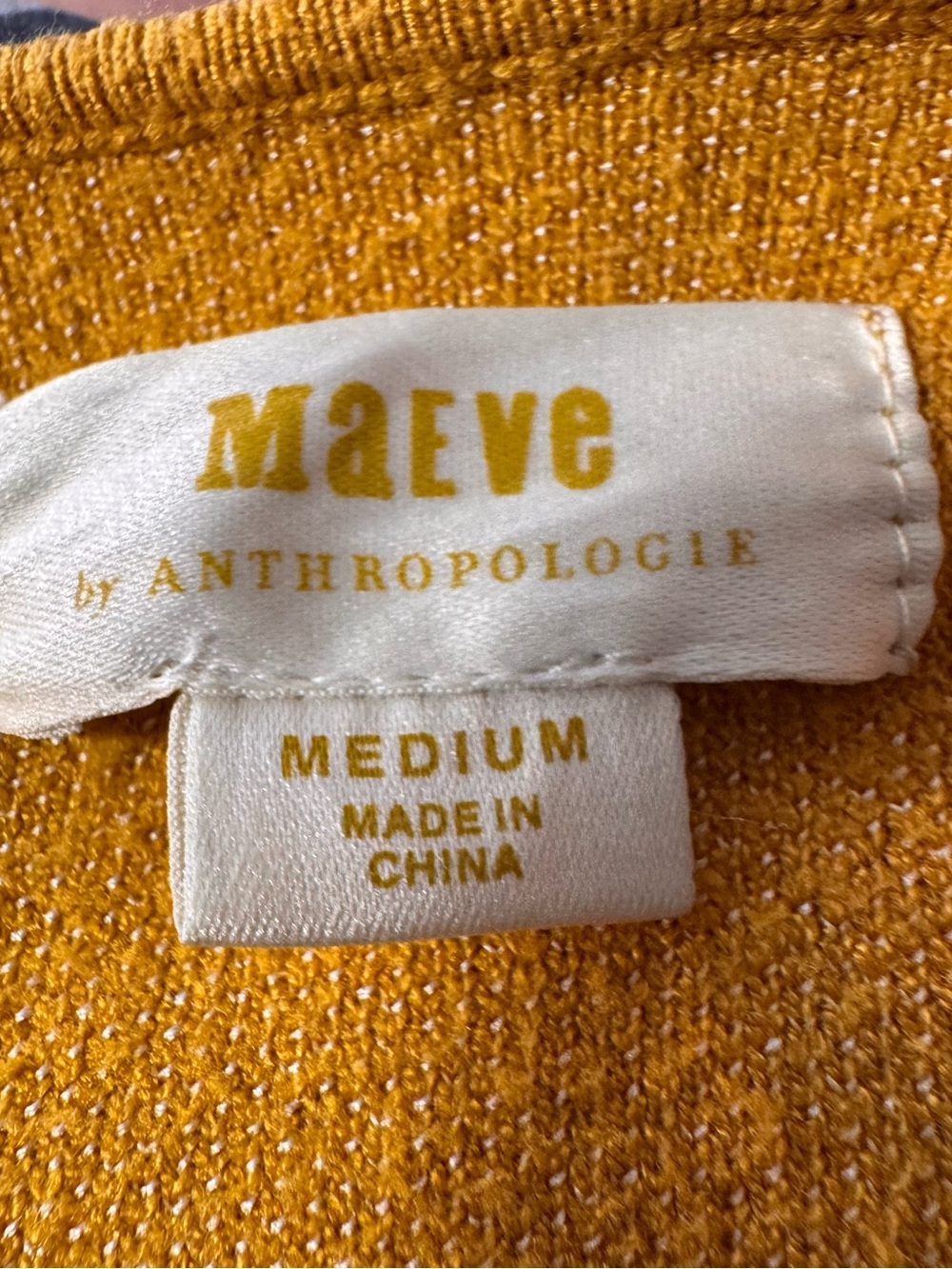Maeve by Anthropologie Mustard Sweater with White Seahorse Motif - sz medium - Picture 9 of 11
